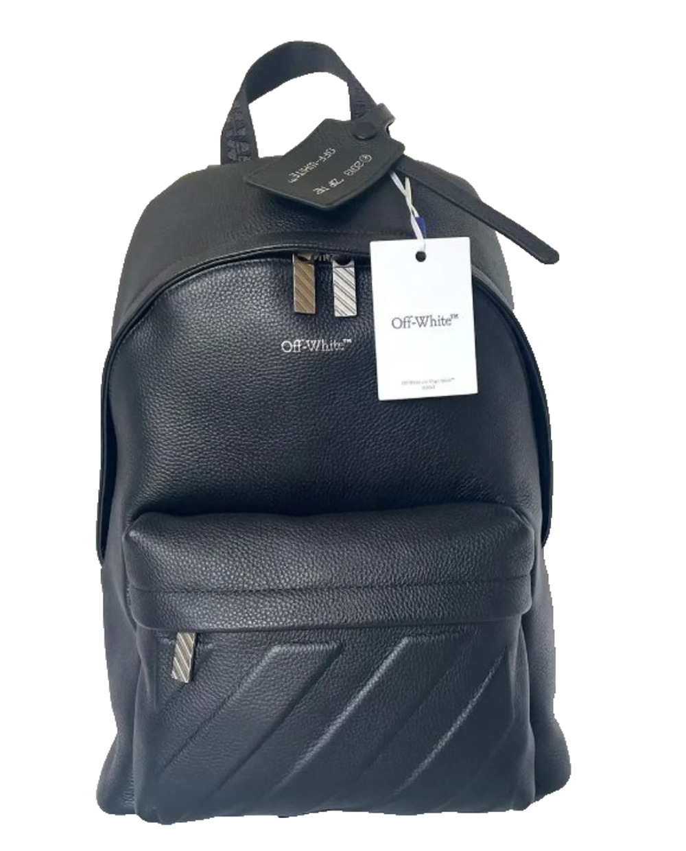 NWT Off-White Classic Pebbled Leather Backpack Black OWMBP006S26100